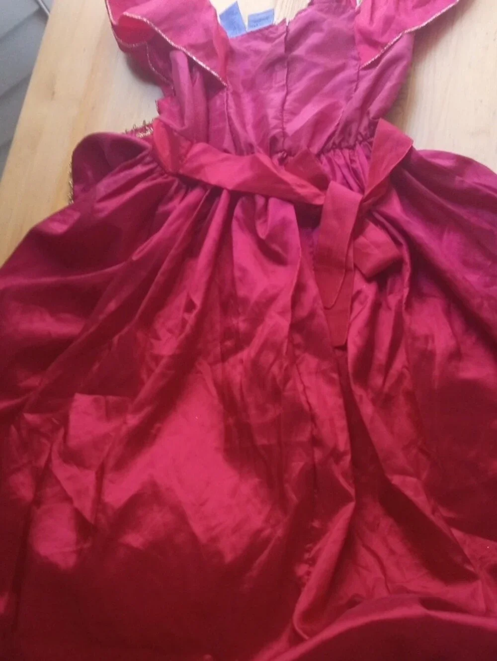 Red Velvet Princess Dress with Gold Trim